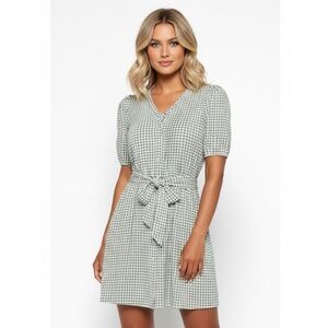 MARKET & SPRUCE Stitch Fix Stretchy Ruffle Dress Button Front Women’s Sz Large